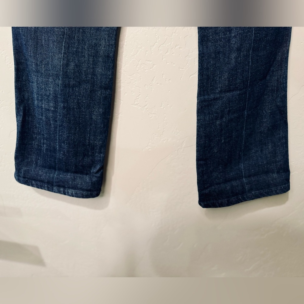 7 For All Mankind Jeans "A" Pocket Bootcut Dark Wash Denim Pink Stitch SZ 28 NEW - Picture 8 of 16